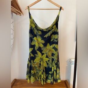 Zara Floral Mini Dress in Yellow and Black
